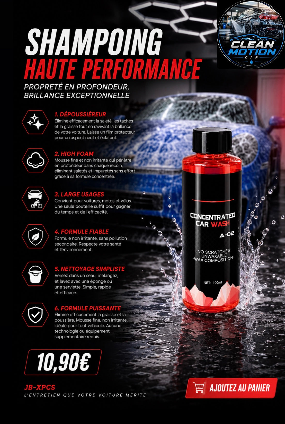 Shampoing Moussant Lavage Auto 100ML