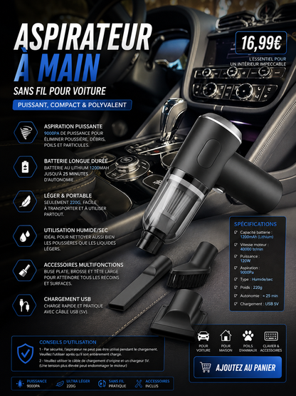 Aspirateur Voiture Sans Fil